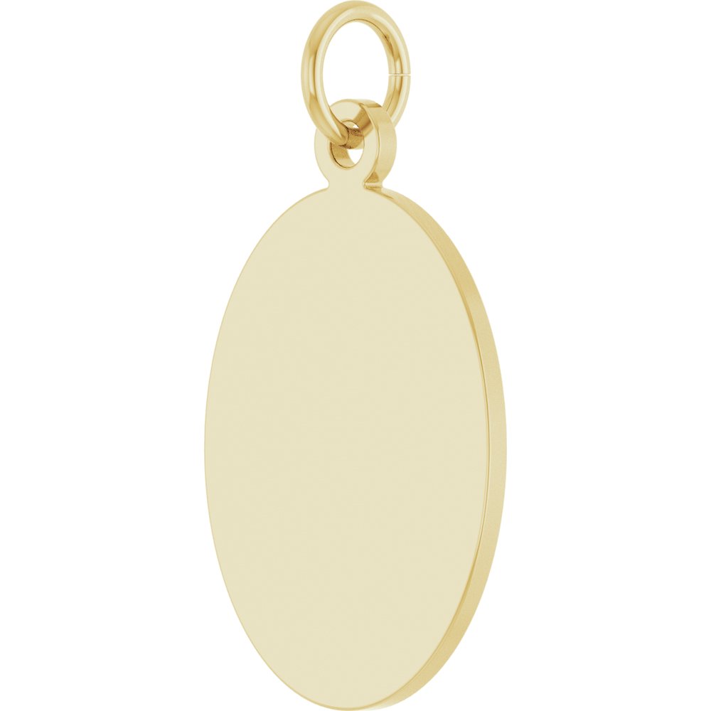 10K Yellow Gold Engravable Oval Disc Pendant