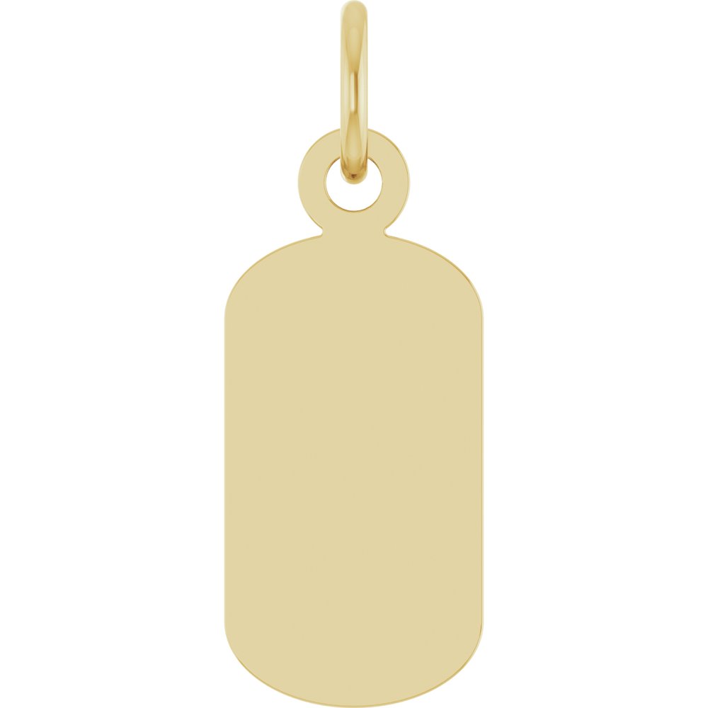14K Yellow Gold Engravable Dog Tag Pendant