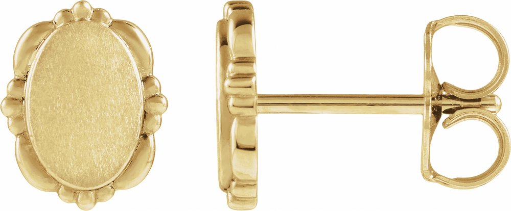 14K Yellow Gold Vintage-Inspired Earrings