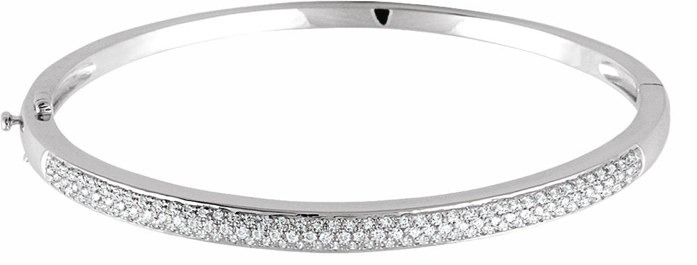 14K White Gold 1 CTW Natural Diamond Pavé-Style 7" Bracelet