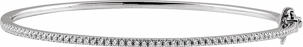 14K White Gold 1/2 CTW Natural Diamond Pavé-Style 7" Bracelet