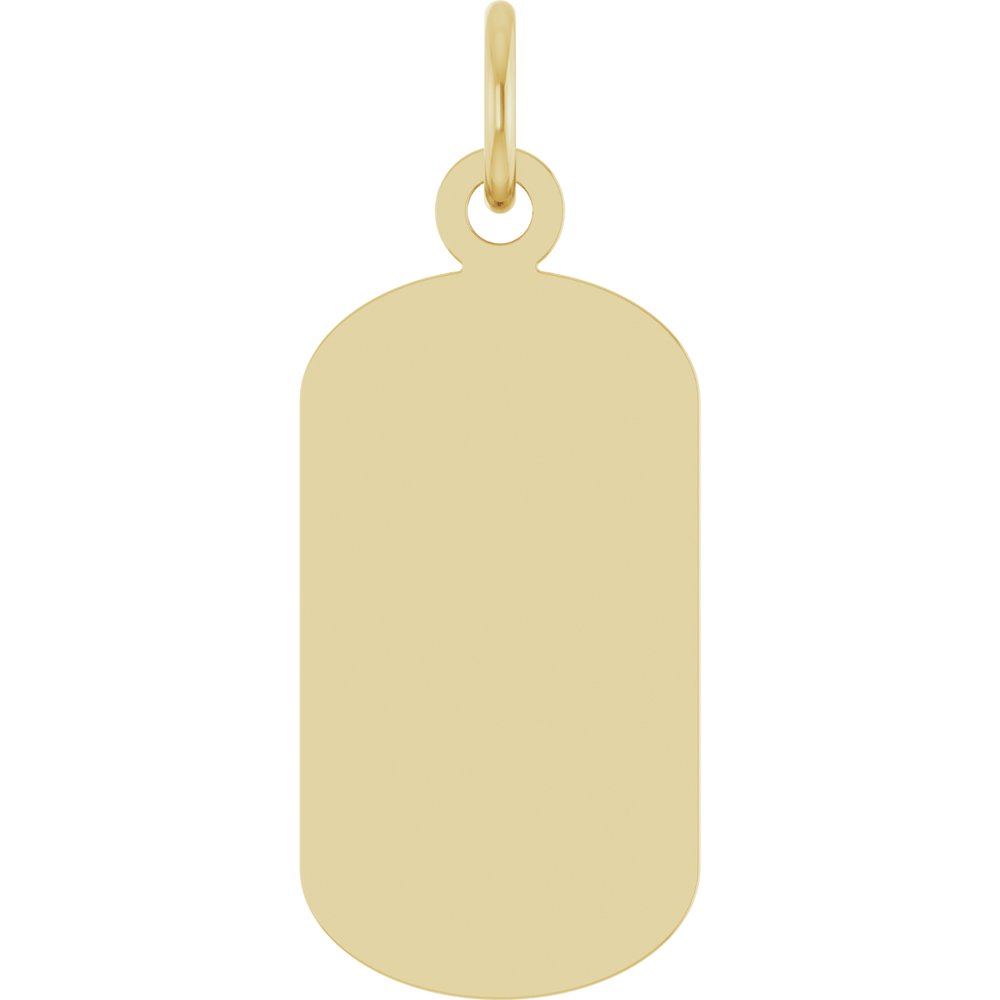 14K Yellow Gold Engravable Dog Tag Pendant
