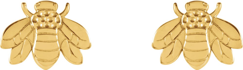 14K Yellow Bumblebee Earrings