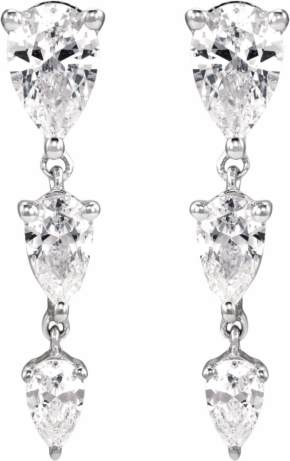 14K White Gold 1 1/4 CTW Lab-Grown Diamond Earrings