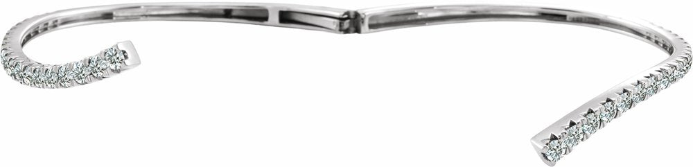 Sterling Silver 2 5/8 CTW Lab-Grown Diamond Graduated Bypass Cuff 7" Bracelet