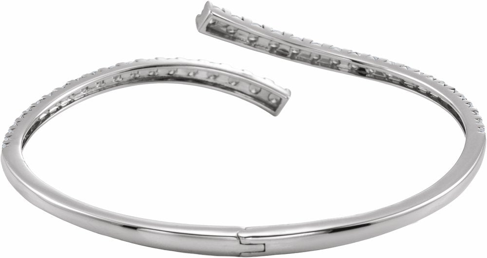 Sterling Silver 2 5/8 CTW Lab-Grown Diamond Graduated Bypass Cuff 7" Bracelet