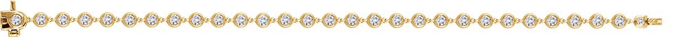 14K Yellow Gold 2 CTW Natural Diamond Bezel Line 7" Bracelet