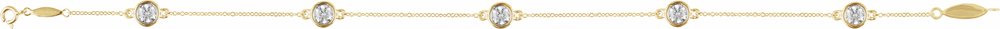 14K Yellow Gold 1/3 CTW Lab-Grown Diamond Bezel-Set Station 7" Bracelet
