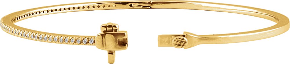 14K Yellow Gold 1/2 CTW Natural Diamond Pavé-Style 7" Bracelet