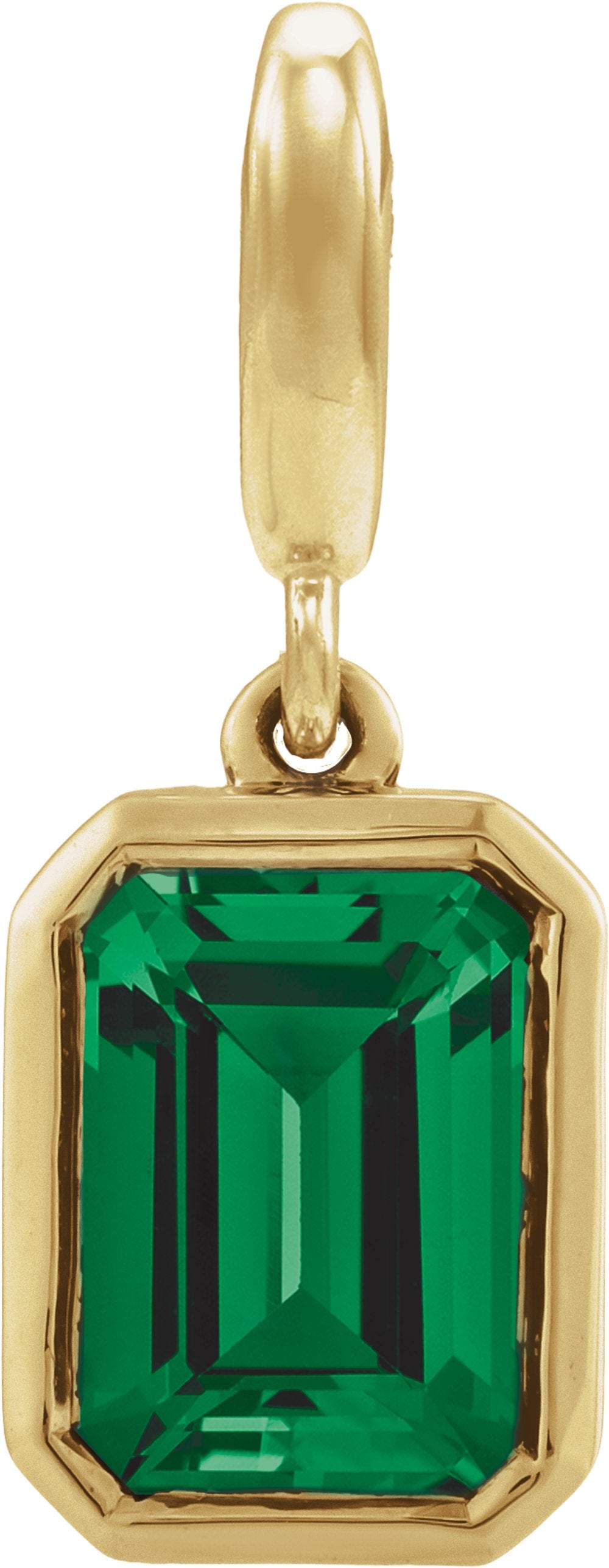 14K Yellow Gold Natural Emerald Charm/Pendant