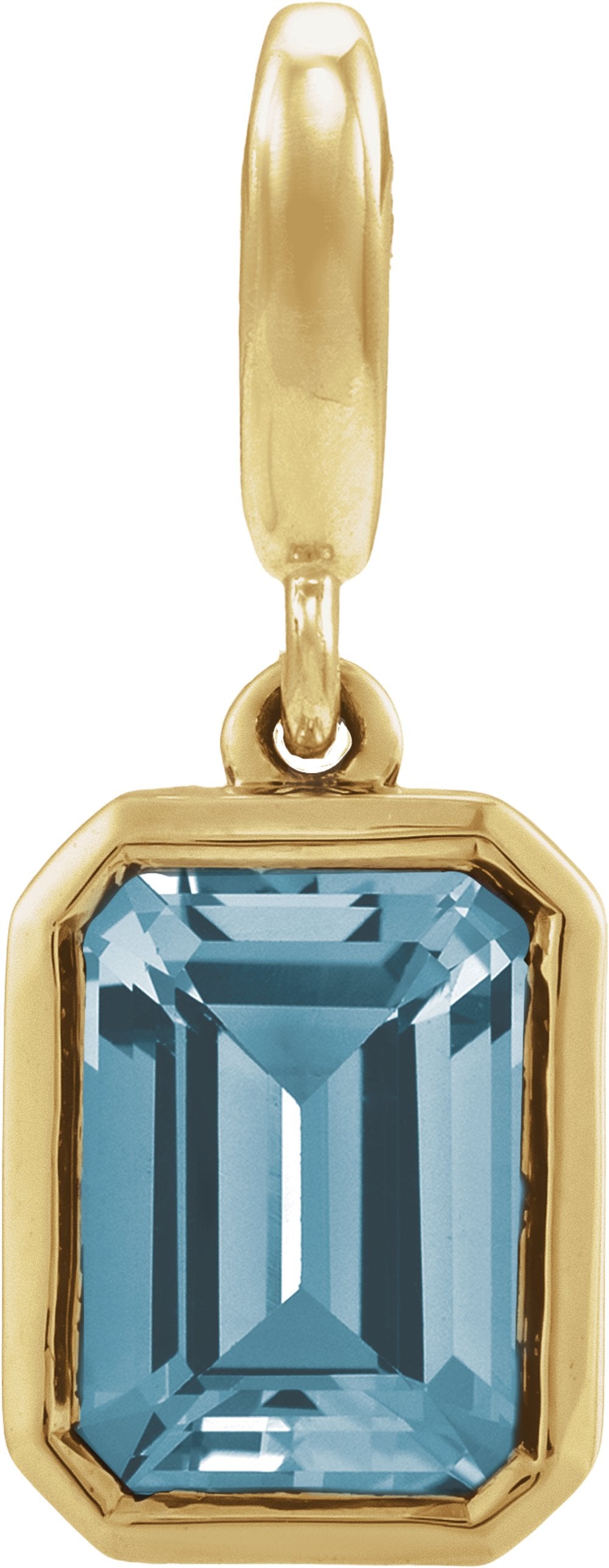 14K Yellow Gold Natural Aquamarine Charm/Pendant