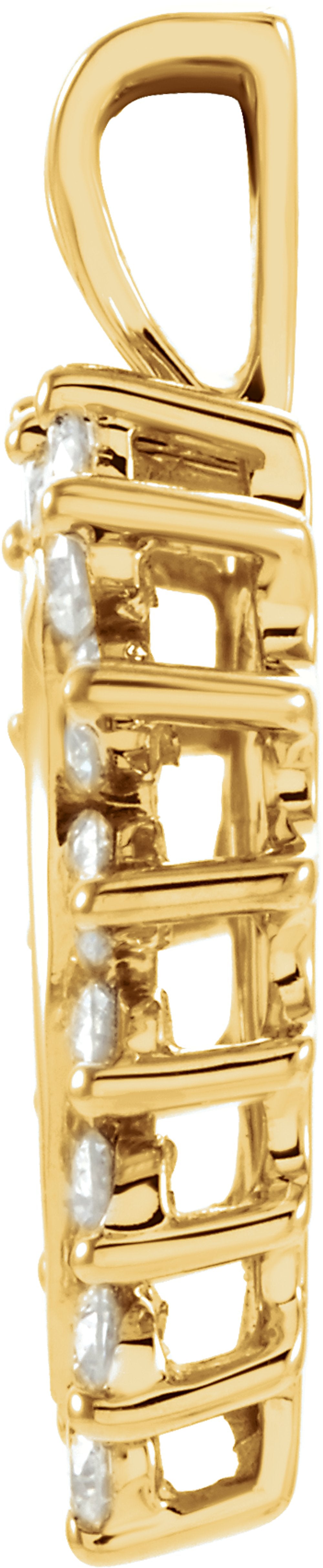 14K Yellow 1/2 CTW Natural Diamond Heart Pendant