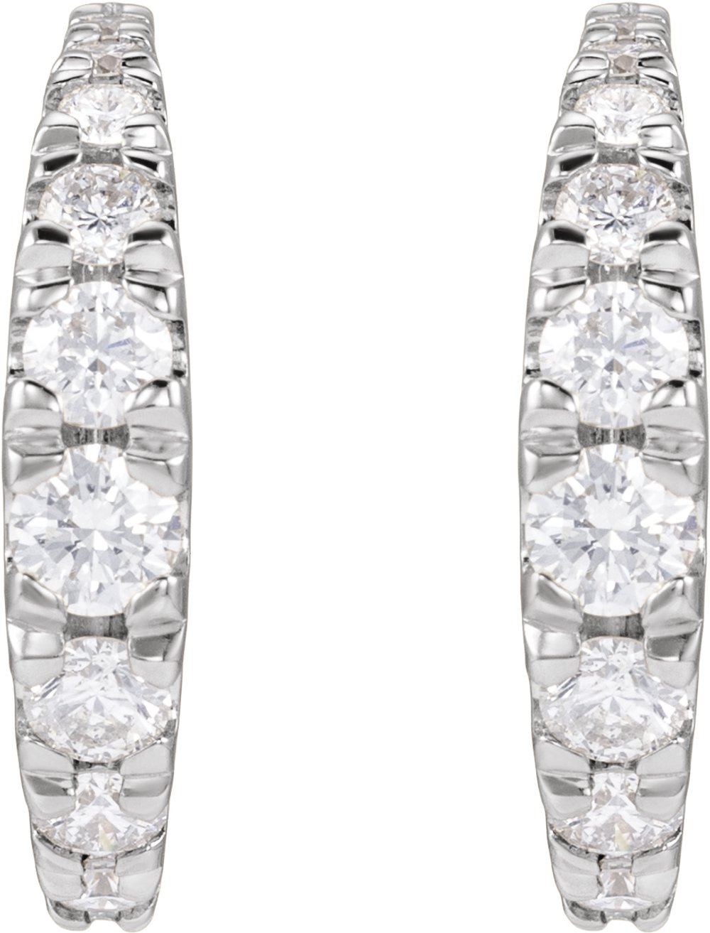 14K White Gold 1 3/8 CTW Lab-Grown Diamond Graduated Hoop Earrings