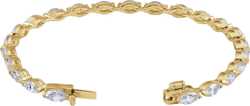 14K Yellow Gold 5 3/4 CTW Lab-Grown Diamond Line 7" Bracelet