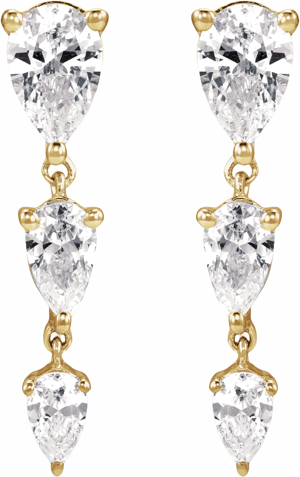 14K Yellow Gold 1 1/4 CTW Lab-Grown Diamond Earrings