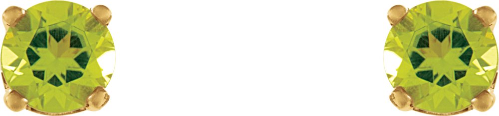 14K Yellow Imitation Peridot Youth Earrings