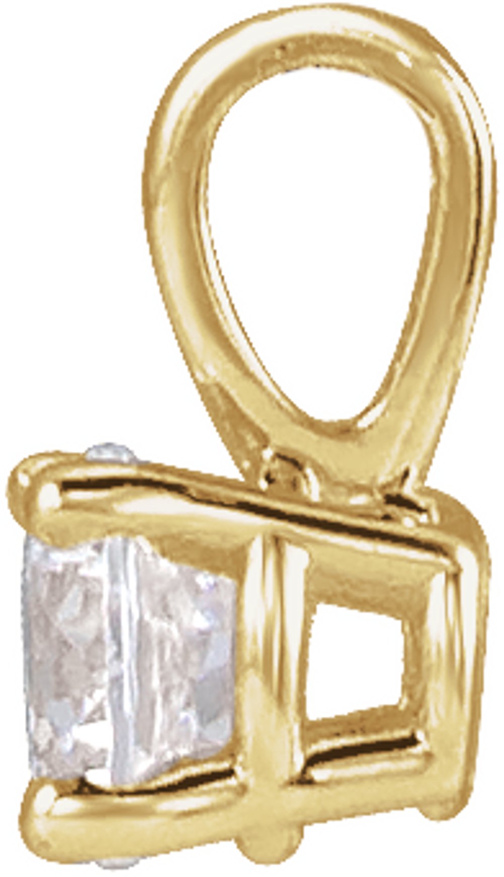 14K Yellow Gold 1/10 CT Lab-Grown Diamond Youth Solitaire Pendant