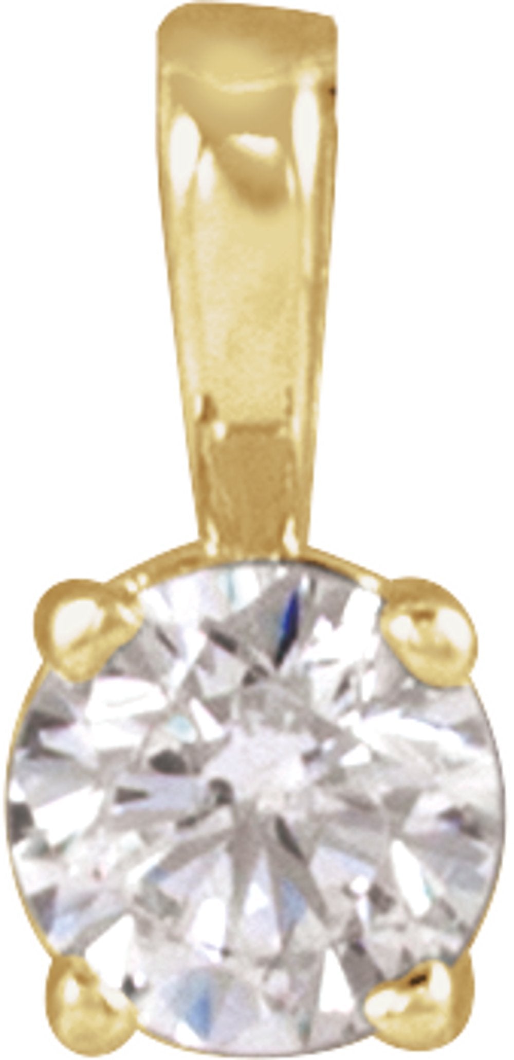 14K Yellow Gold 1/10 CT Lab-Grown Diamond Youth Solitaire Pendant