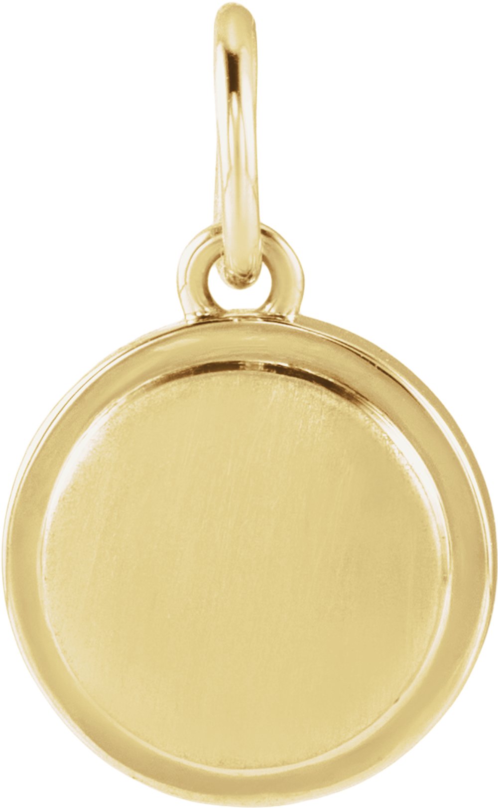 14K Yellow Gold Engravable Round Pendant