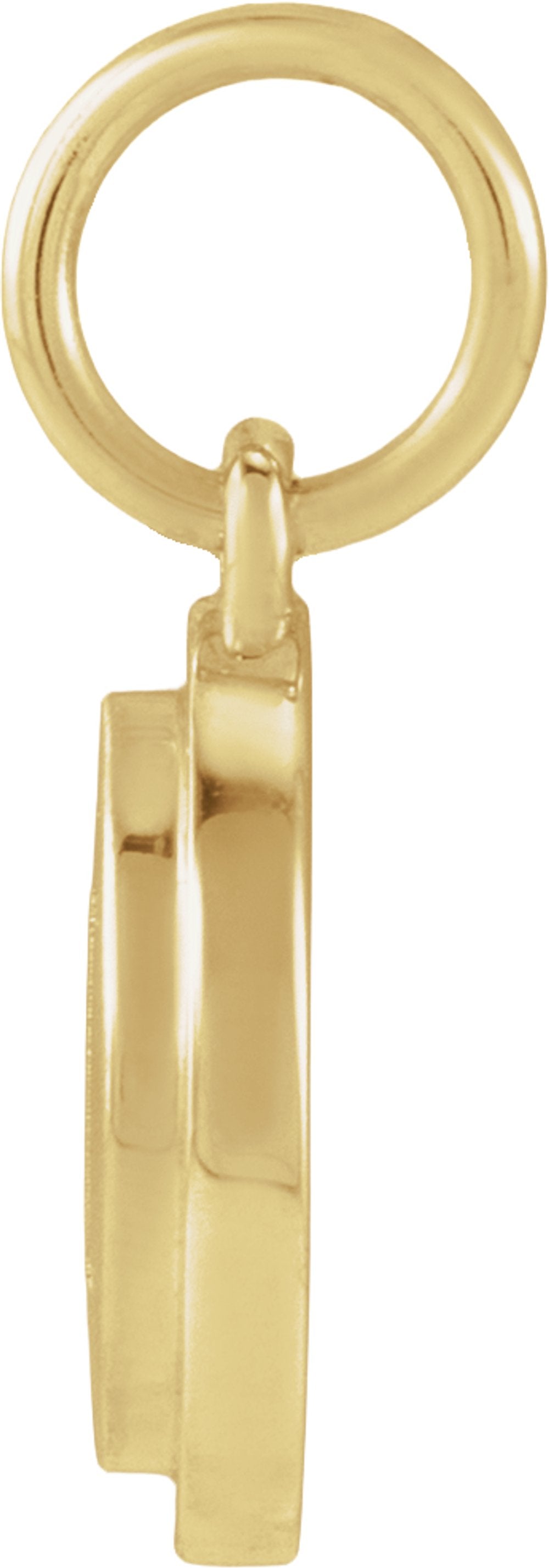 14K Yellow Gold Engravable Round Pendant