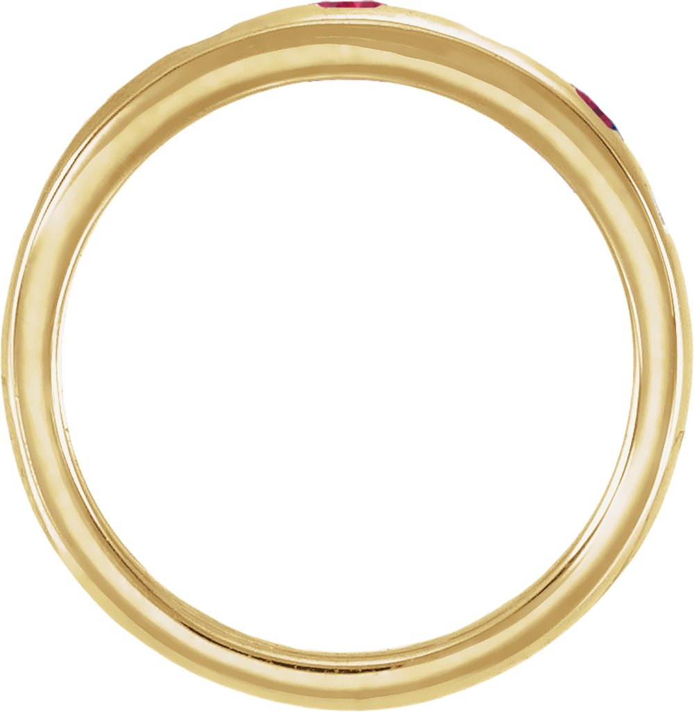 14K Yellow Gold Lab-Grown Ruby & 1/6 CTW Lab-Grown Diamond Ring