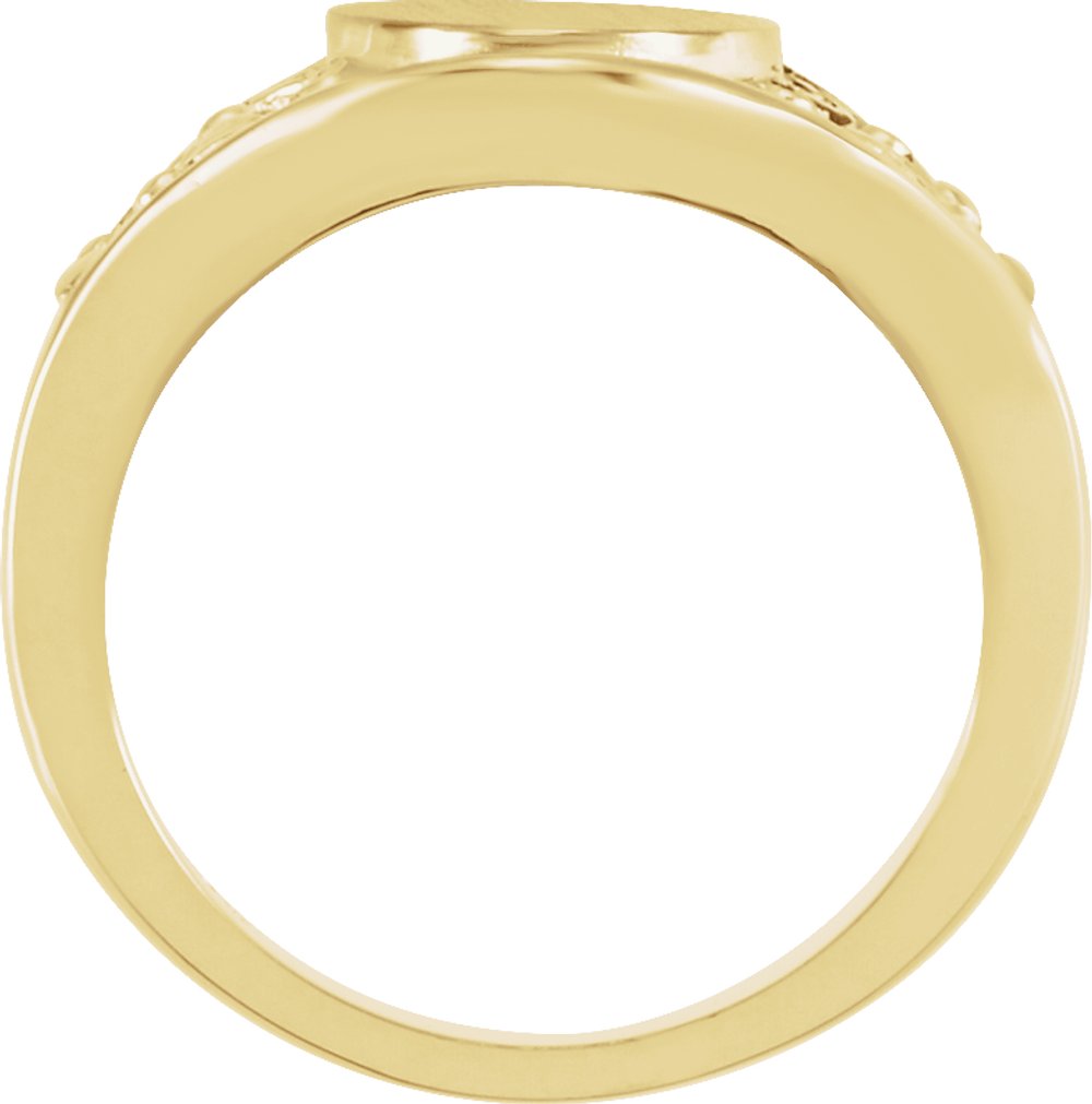 14K Yellow 12.8x9 mm Oval Signet Ring