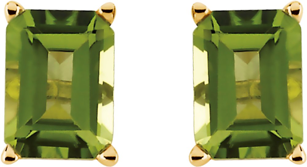 14K Yellow Natural Peridot Earrings