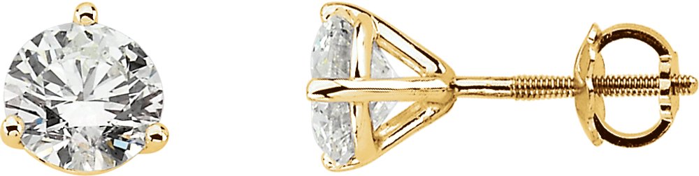14K Yellow Gold 1/5 CTW Diamond Stud Cocktail-Style Earring