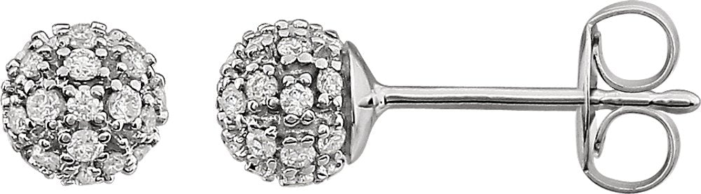 14K White Gold 1/4 CTW Natural Diamond Cluster Earrings