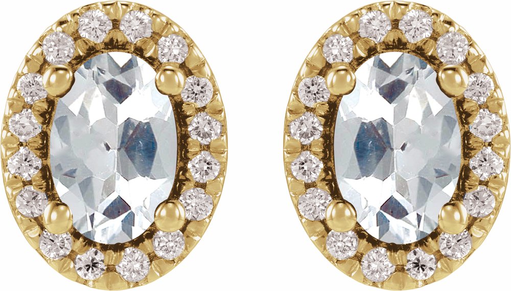 14K Yellow Gold 7/8 CTW Lab-Grown Diamond French-Set Halo-Style Earrings