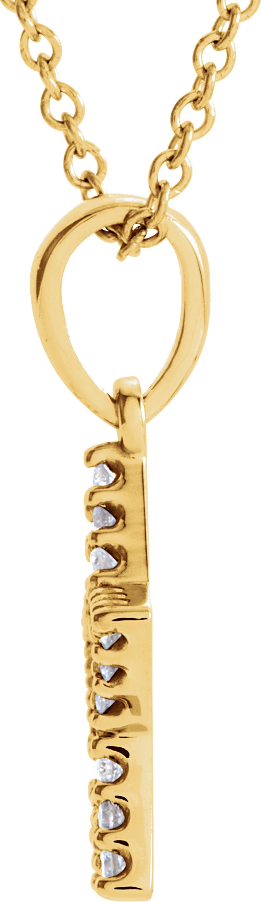 14K Yellow 1/8 CTW Diamond Petite Star 16" Necklace