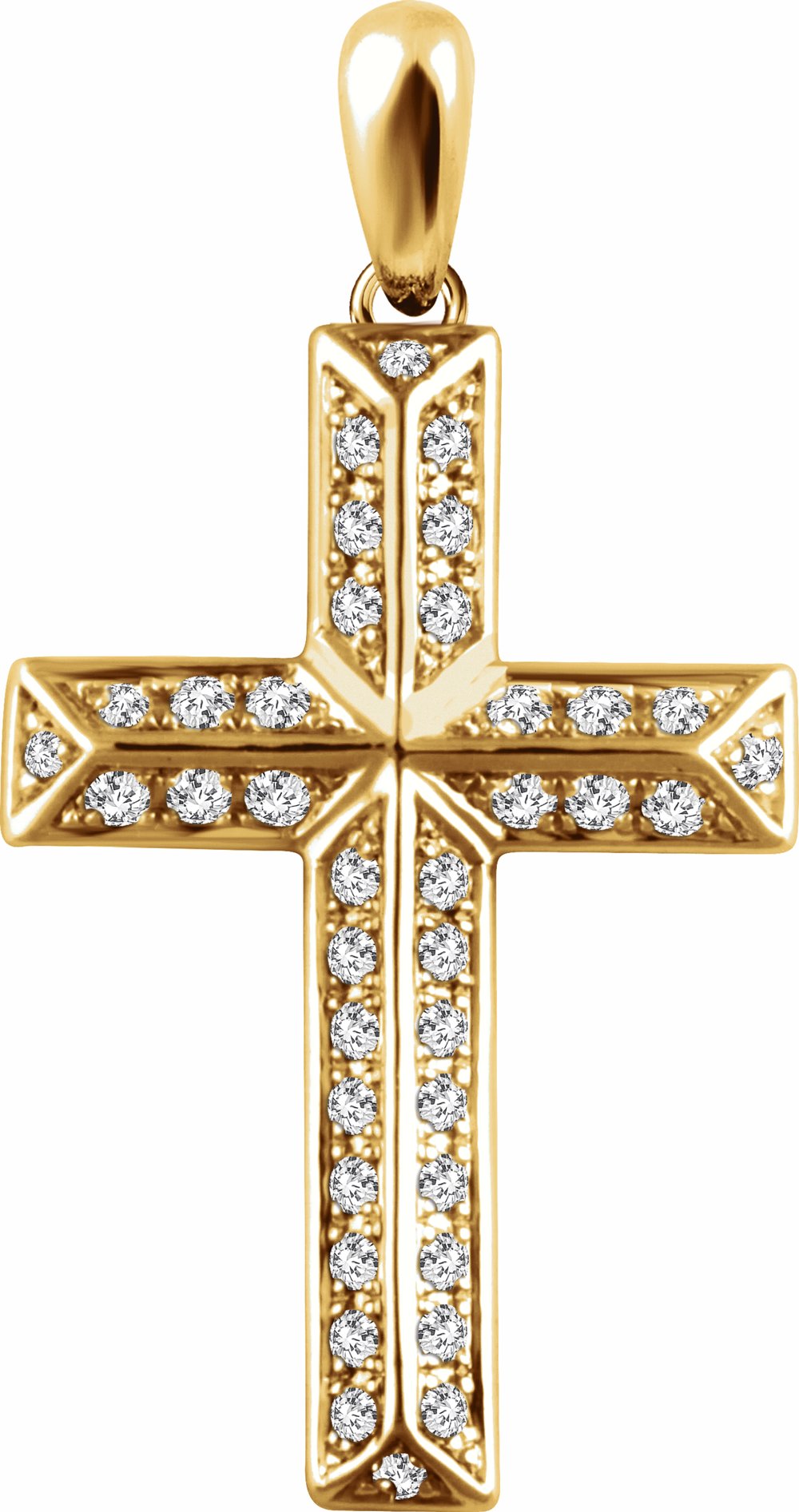 14K Yellow Gold 1/4 CTW Natural Diamond Cross Pendant