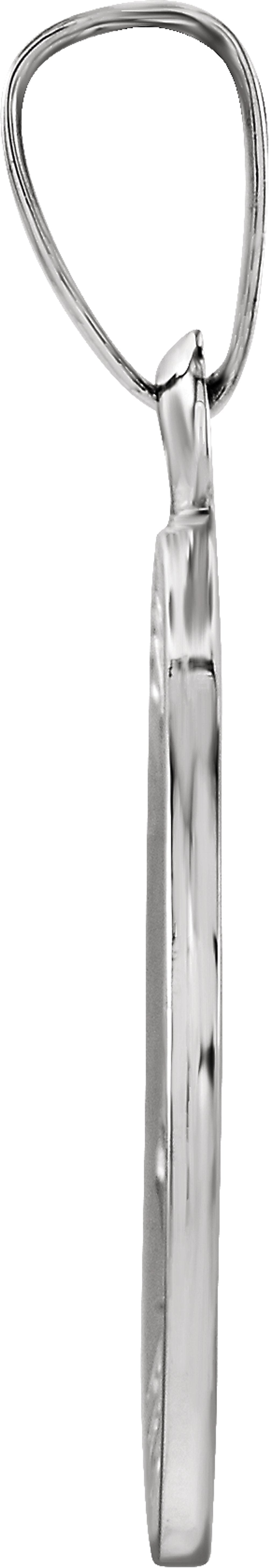 14K White 18 mm Round St. Joseph Medal