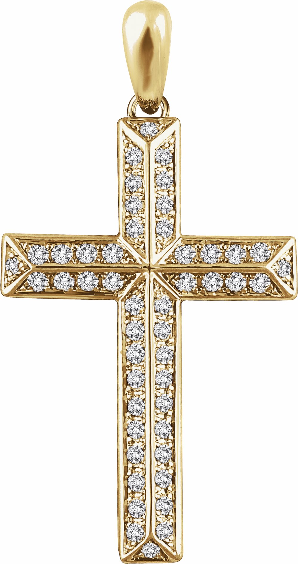 14K Yellow Gold 1/2 CTW Natural Diamond Cross Pendant
