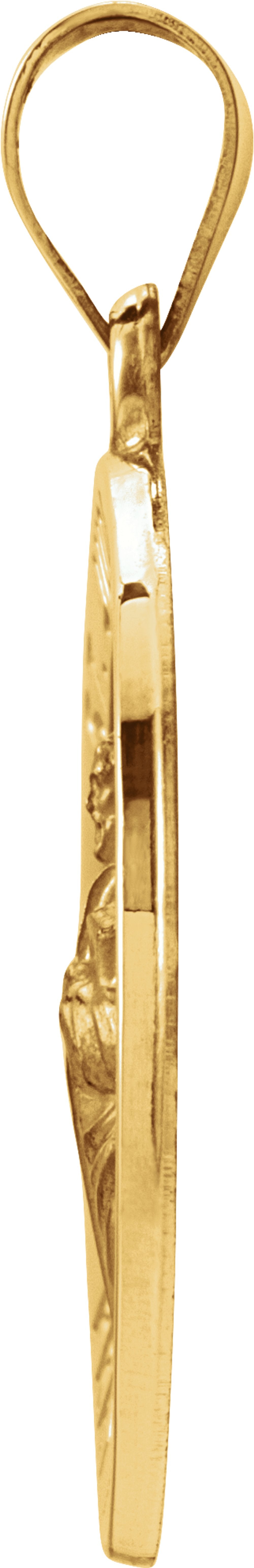 14K Yellow 22 mm Hollow Round St. Jude Medal