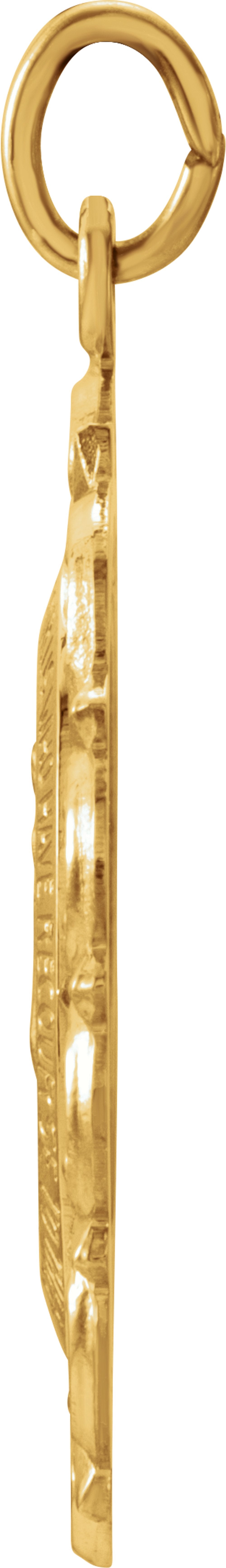 14K Yellow Gold 25x18 mm Oval Filigree Miraculous Medal