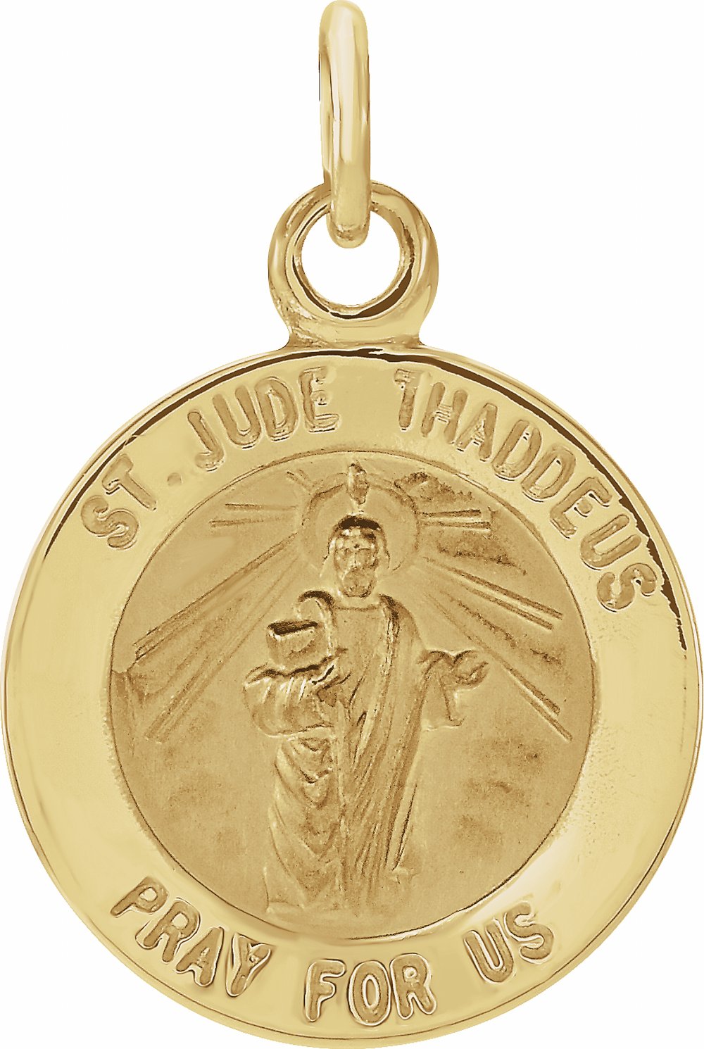 14K Yellow 12 mm Round St. Jude Thaddeus Medal