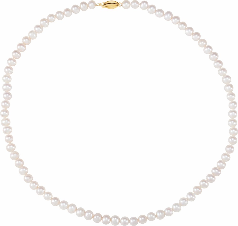 14K Yellow Gold Panache® Cultured White Freshwater Pearl 18" Necklace