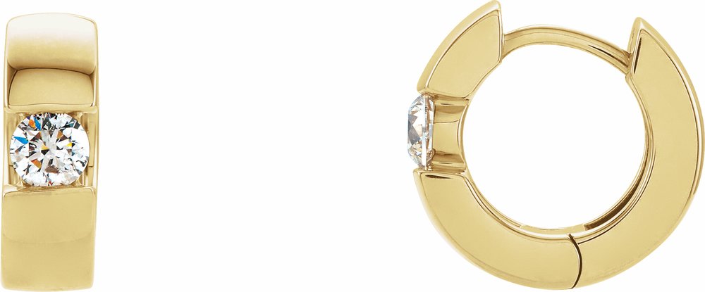 14K Yellow Gold 1/2 CTW Natural Diamond Hinged Hoop Earrings