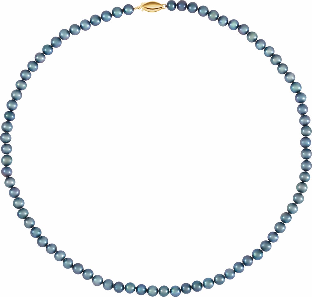 14K Yellow Panache® Cultured Black Freshwater Pearl 18" Necklace