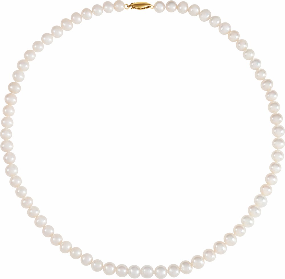 14K Yellow Gold Pansche® Cultured White Freshwater Potato Pearl 18" Necklace