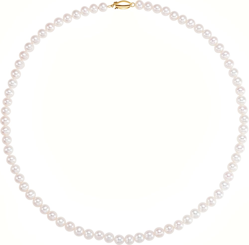 14K Yellow Gold Panache® Cultured White Freshwater Pearl 18" Necklace