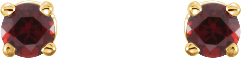 14K Yellow Gold 2.5 mm Natural Mozambique Garnet Earrings