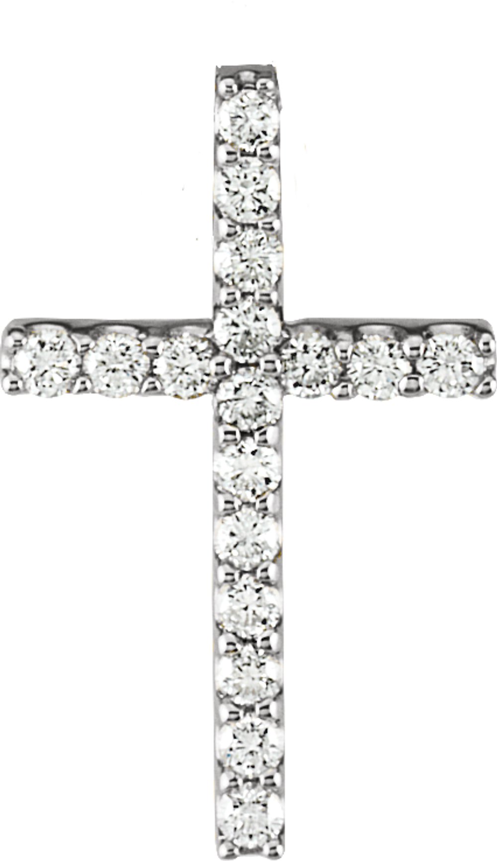 14K White Gold 1/5 CTW Natural Diamond Petite Cross 18" Necklace