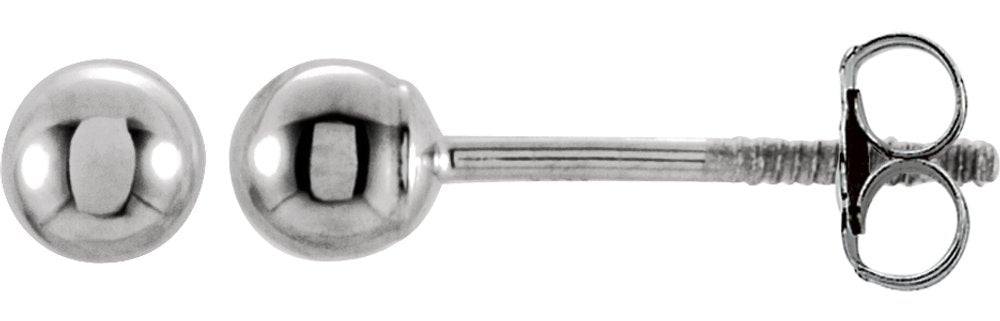 14K White 3 mm Ball Stud Earrings