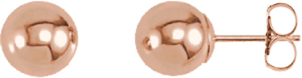 14K Rose Gold 7 mm Ball Earrings