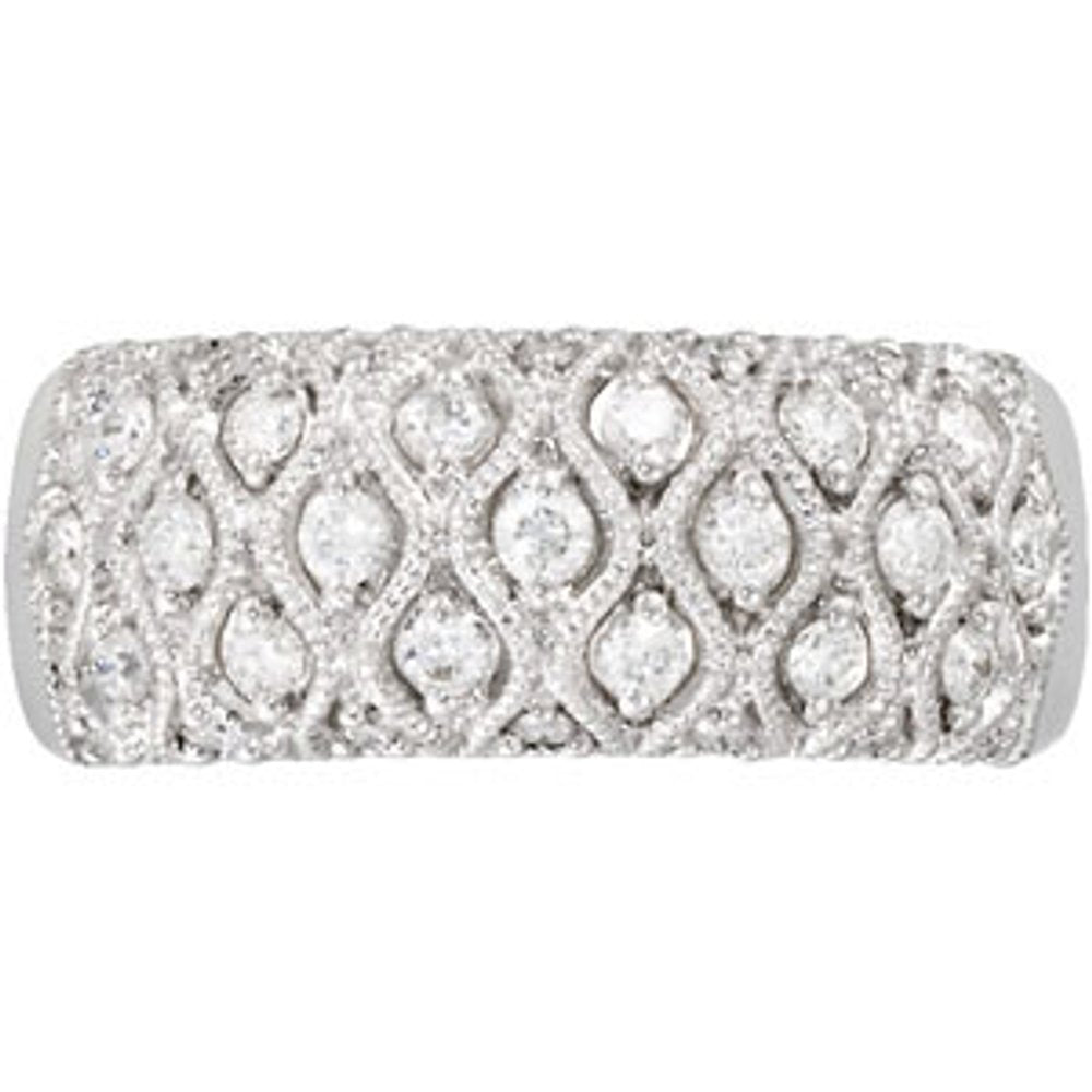 14K White Gold 1/2 CTW Natural Diamond Ring