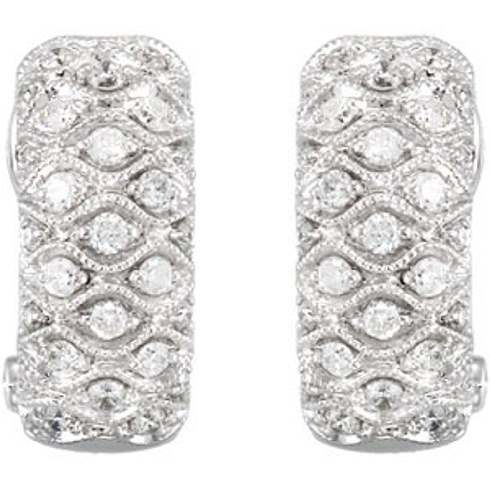 14K White Gold 3/4 CTW Natural Diamond Earrings