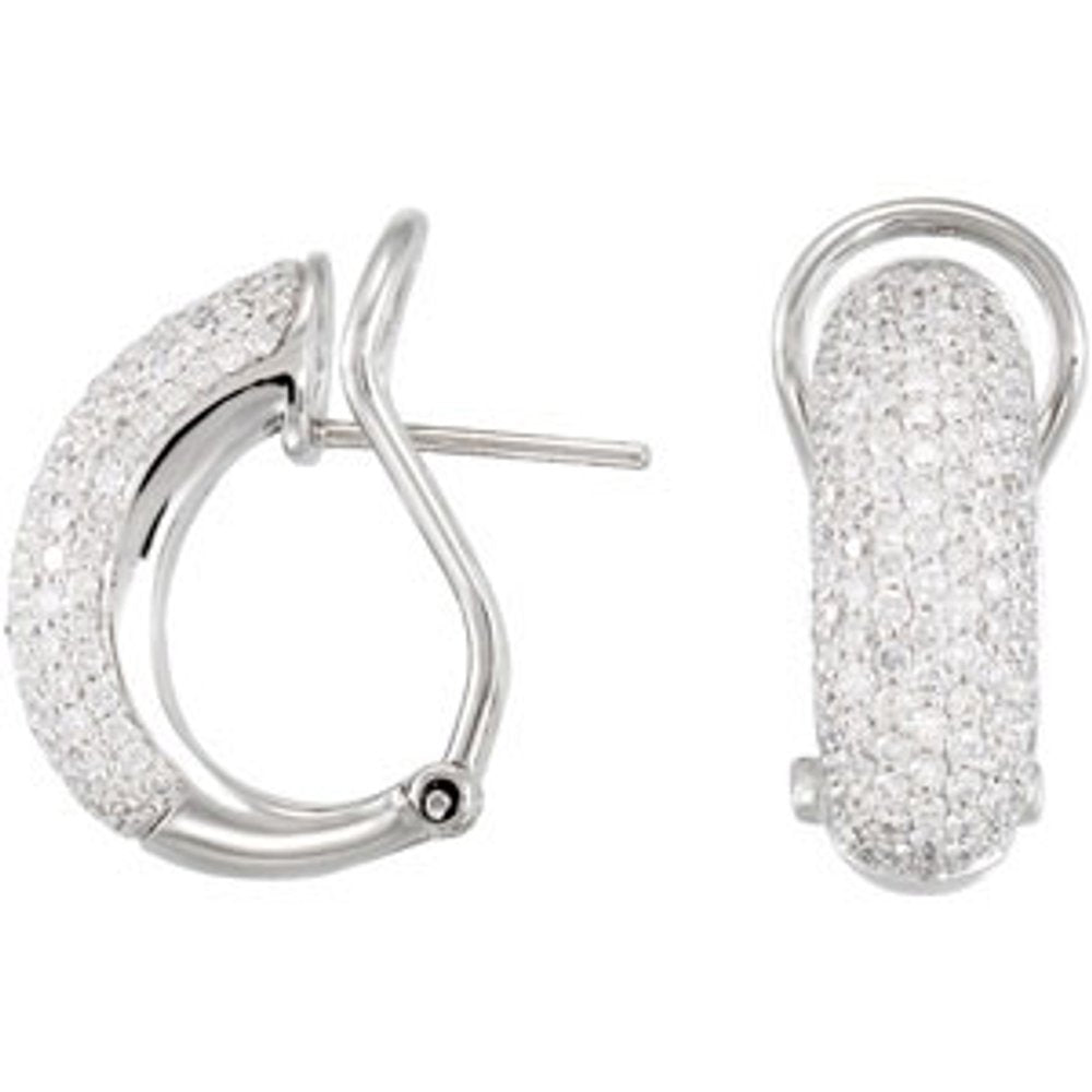 14K White Gold 1 1/2 CTW Natural Diamond Earrings