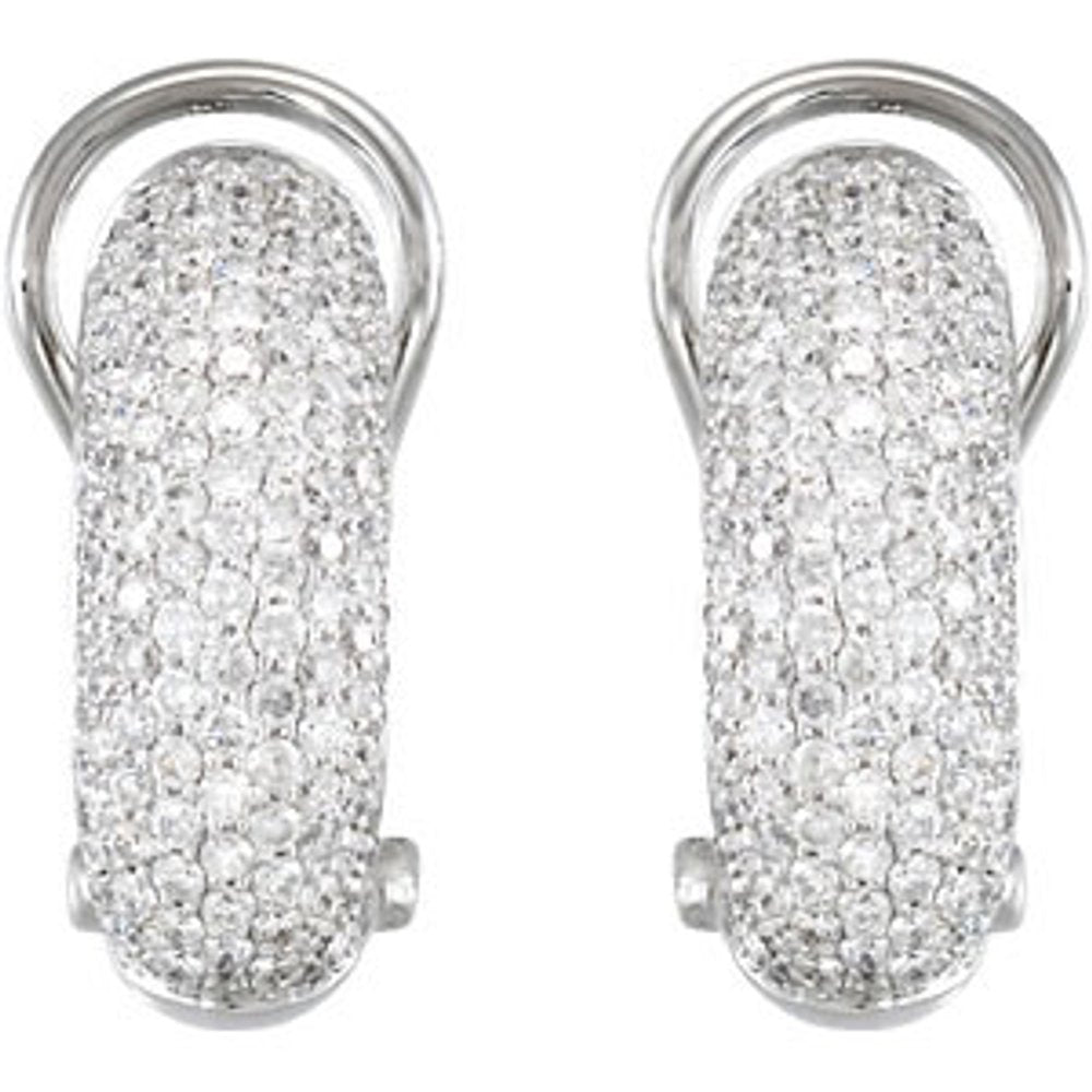 14K White Gold 1 1/2 CTW Natural Diamond Earrings